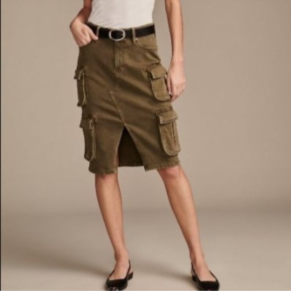 Lucky Brand Olive Cargo Pocket Skirt